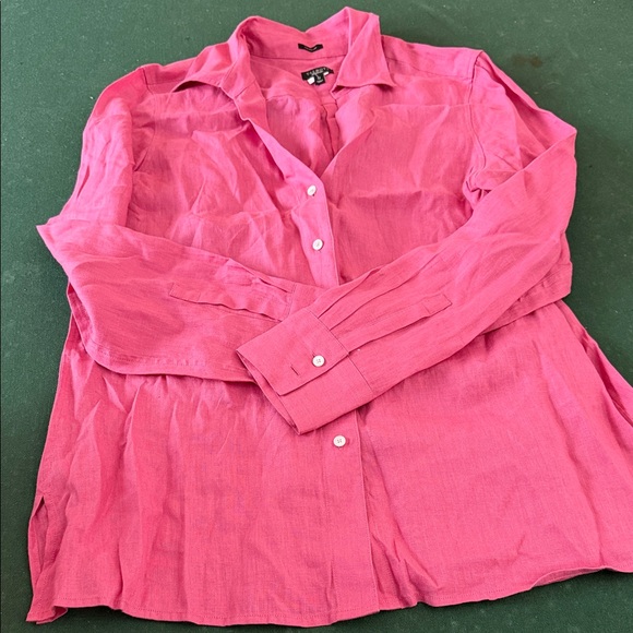 Talbots Fuchsia Button-Up Blouse - Picture 3 of 7